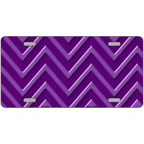 Purple Light Purple Chevron Metal Novelty License Plate 12" x 6" (LP)