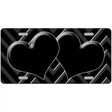 Black Light Black Chevon Heart Center Metal Novelty License Plate 12" x 6" (LP)