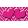 Pink Light Pink Heart Chevron Metal Novelty License Plate 12" x 6" (LP)