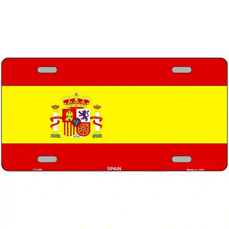 Spain Flag Metal Novelty License Plate 12" x 6" (LP)