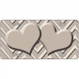 Tan Light Tan Heart Chevron Metal Novelty License Plate 12" x 6" (LP)