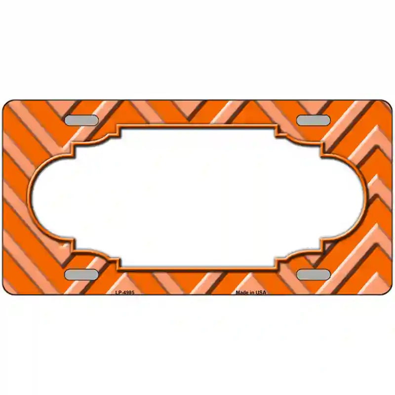 Orange Light Orange Scallop Chevron Metal Novelty License Plate 12" x 6" (LP)