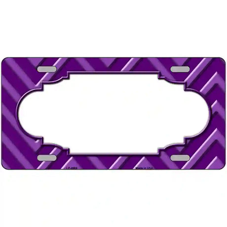 Purple Light Purple Scallop Chevron Metal Novelty License Plate 12" x 6" (LP)