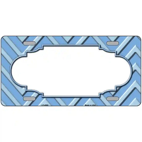 Light Blue Lighter Blue Chevron Metal Novelty License Plate LP-4990 12" x 6" (LP)