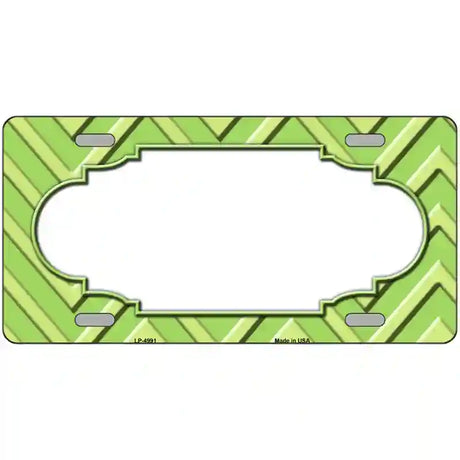 Lime Green Lighter Lime Green Scallop Chevron Metal Novelty License Plate 12" x 6" (LP)