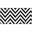 White Black Chevron Metal Novelty License Plate 12" x 6" (LP)