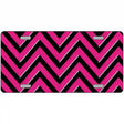 Pink Black Chevron Metal Novelty License Plate 12" x 6" (LP)