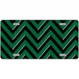 Green Black Chevron Metal Novelty License Plate 12" x 6" (LP)