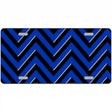 Blue Black Chevron Metal Novelty License Plate 12" x 6" (LP)