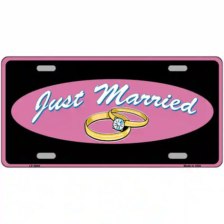 Just Married Novelty Metal Novelty License Plate 12" x 6" (LP)