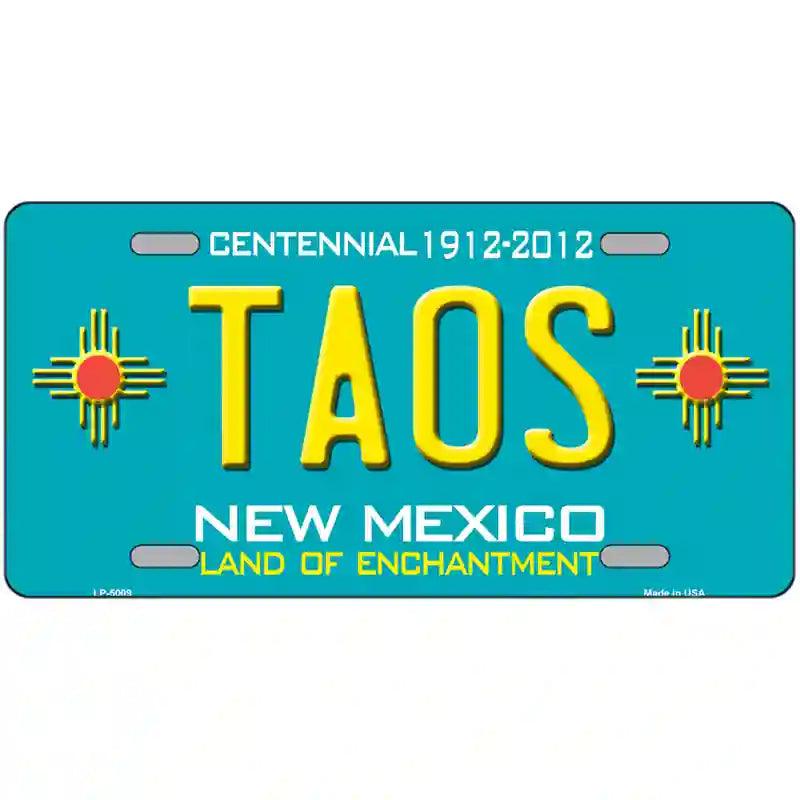Taos Teal New Mexico Novelty License Plate 12" x 6" (LP)