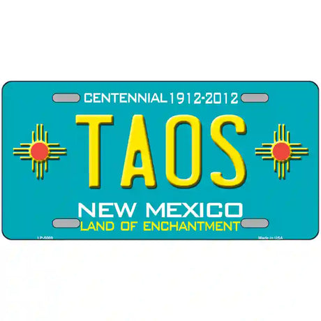 Taos Teal New Mexico Novelty License Plate 12" x 6" (LP)