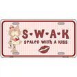 Sealed With A Kiss Kitty Metal Novelty License Plate 12" x 6" (LP)