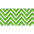 Kelly Green White Chevron Metal Novelty License Plate 12" x 6" (LP)