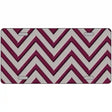 Maroon Grey Chevron Metal Novelty License Plate 12" x 6" (LP)