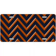 Orange Navy Blue Chevron Metal Novelty License Plate 12" x 6" (LP)