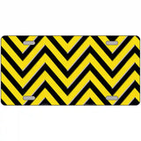 Yellow Black Chevron Metal Novelty License Plate 12" x 6" (LP)