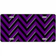 Purple Black Chevron Metal Novelty License Plate 12" x 6" (LP)