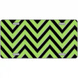 Lime Green Black Chevron Metal Novelty License Plate 12" x 6" (LP)