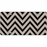 Tan Black Chevron Metal Novelty License Plate 12" x 6" (LP)