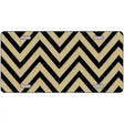 Gold Black Chevron Metal Novelty License Plate 12" x 6" (LP)