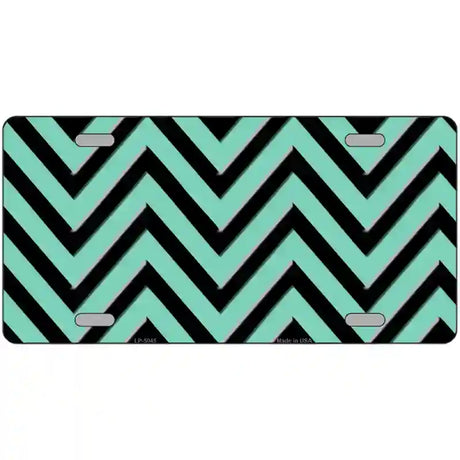 Mint Black Chevron Metal Novelty License Plate 12" x 6" (LP)