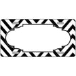 White Black Chevron Scallop Metal Novelty License Plate 12" x 6" (LP)