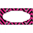 Pink Black Chevron Scallop Metal Novelty License Plate 12" x 6" (LP)