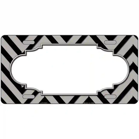 Grey Black Chevron Scallop Metal Novelty License Plate 12" x 6" (LP)