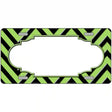 Lime Green Black Chevron Scallop Metal Novelty License Plate 12" x 6" (LP)