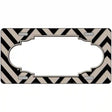 Tan Black Chevron Scallop Metal Novelty License Plate 12" x 6" (LP)