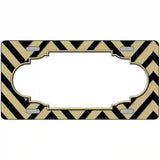 Gold Black Chevron Scallop Metal Novelty License Plate 12" x 6" (LP)