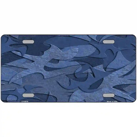 Camouflage Solid Blue Metal Novelty License Plate 12" x 6" (LP)