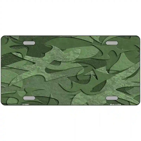 Green Camouflage Metal Novelty License Plate 12" x 6" (LP)