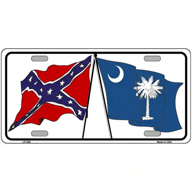 Confederate South Carolina State Flag Metal Novelty License Plate 12" x 6" (LP)