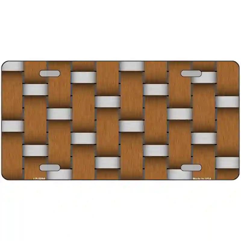 Weave Brown & Gray Metal Novelty License Plate 12" x 6" (LP)