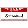 Stoopid Metal Novelty License Plate 12" x 6" (LP)