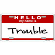 Trouble Metal Novelty License Plate 12" x 6" (LP)