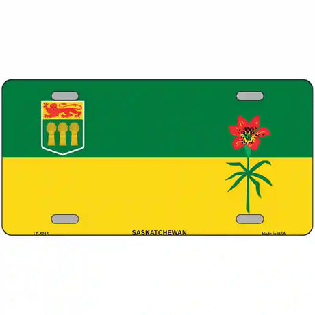 Saskatchewan Flag Metal Novelty License Plate 12" x 6" (LP)