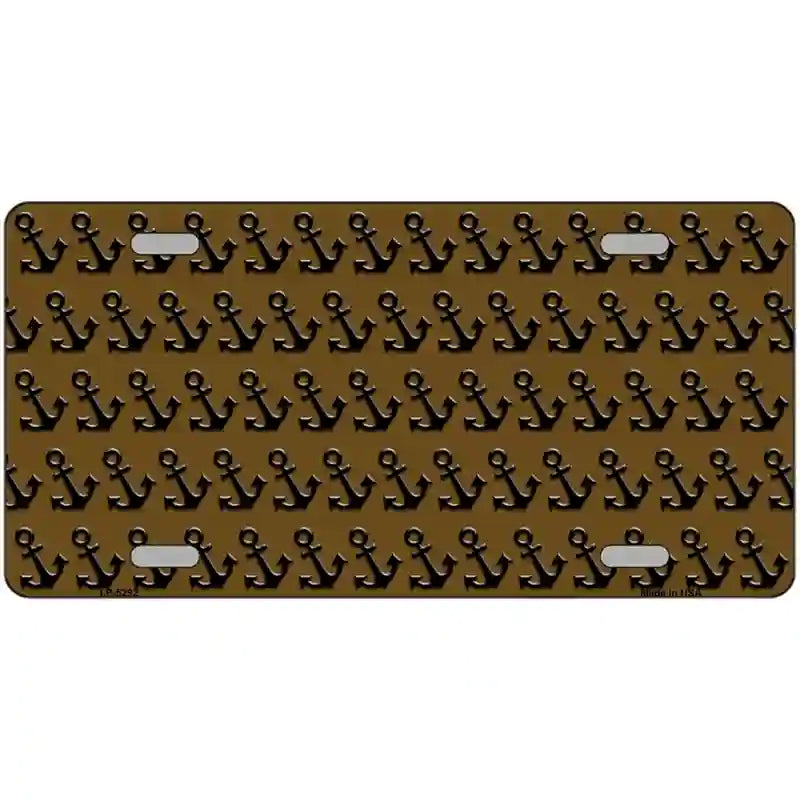 Brown Black Anchor Metal Novelty License Plate 12" x 6" (LP)