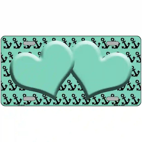 Mint Black Anchor Mint Heart Center Metal Novelty License Plate 12" x 6" (LP)