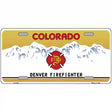 Denver Fire Fighter Metal Novelty License Plate 12" x 6" (LP)