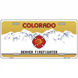 Denver Fire Fighter Metal Novelty License Plate 12" x 6" (LP)