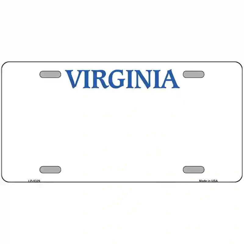Virginia Blank Novelty Metal License Plate 12" x 6" (LP)