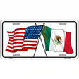 United States Mexico Flag Metal Novelty License Plate 12" x 6" (LP)