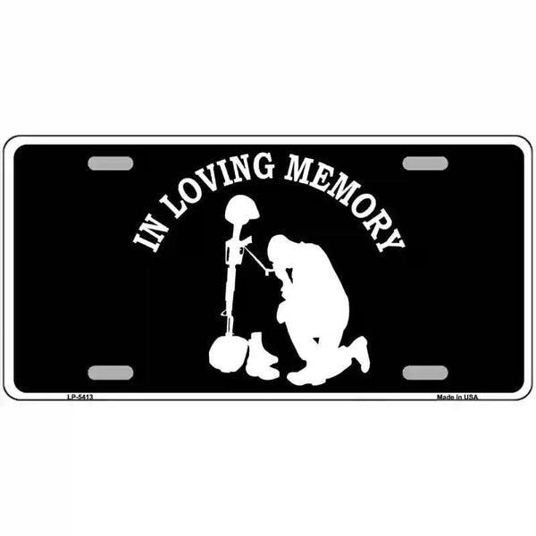 In Loving Memory Kneeling Novelty Metal License Plate | Smart Blonde