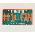 Miami Hurricanes Fan Deluxe Metal Novelty License Plate Tag LP-5611