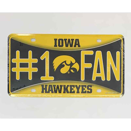 Iowa Hawkeyes Fan Deluxe Metal Novelty License Plate Tag LP-5613