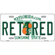 Retired Florida Novelty Metal License Plate 12" x 6" (LP)