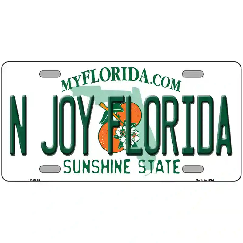 N Joy Florida Novelty Metal License Plate 12" x 6" (LP)